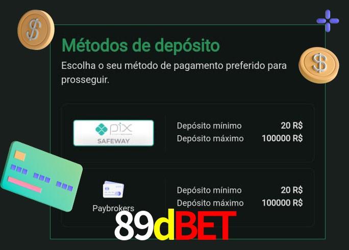 O cassino 89dbet oferece uma grande variedade de métodos de pagamento